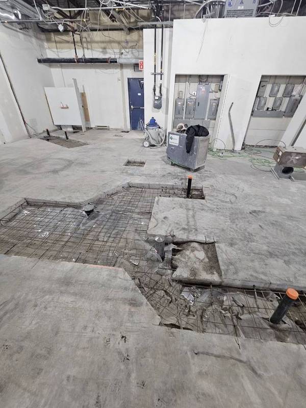 Perforation de dalle en chantier